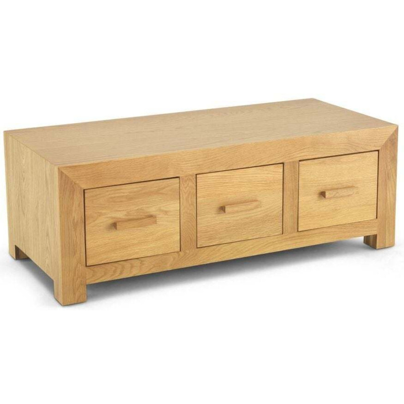 Cube Light Oak Trunk Coffee Table with 6 Drawers Storage by Choice