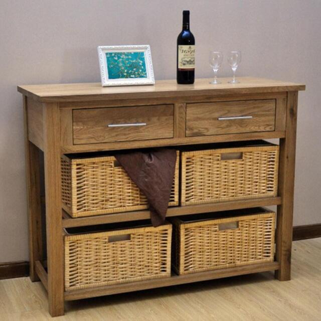 Opus Console Table with Baskets - 2 Drawer - Oak by Choice Furniture ...