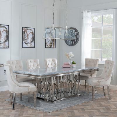 Vortex Grey Marble and Chrome Dining Set - Knocker Back Champagne ... - Sequential Expectations Chrome Dining Set