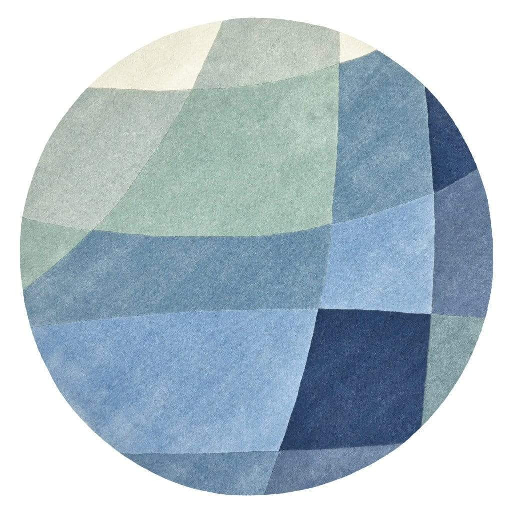 Rhythmic Tides Indigo Round Rug - 200 cm diameter / Blue / Wool