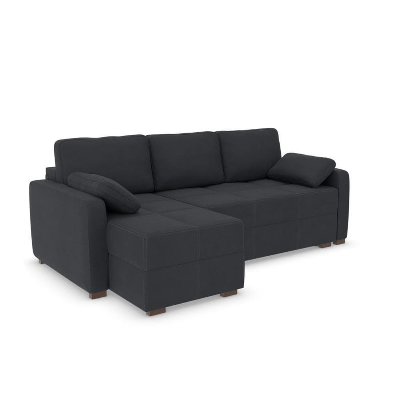 Charlie Corner Sofa Bed LHF Midnight Grey by Cocoon