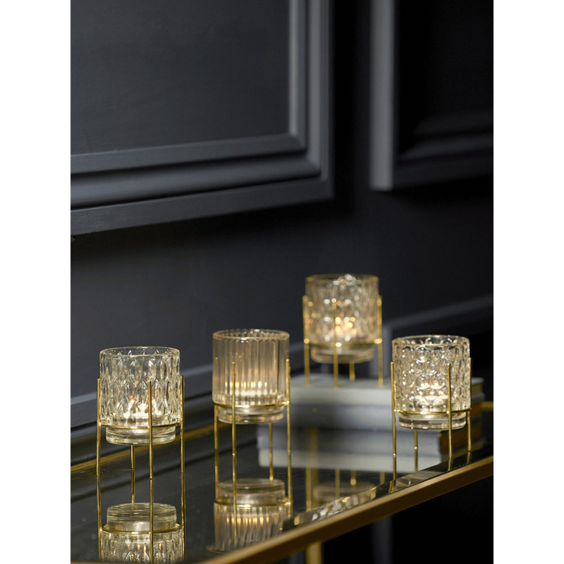 Four Textured Standing Tealight Holders by Cox & Cox