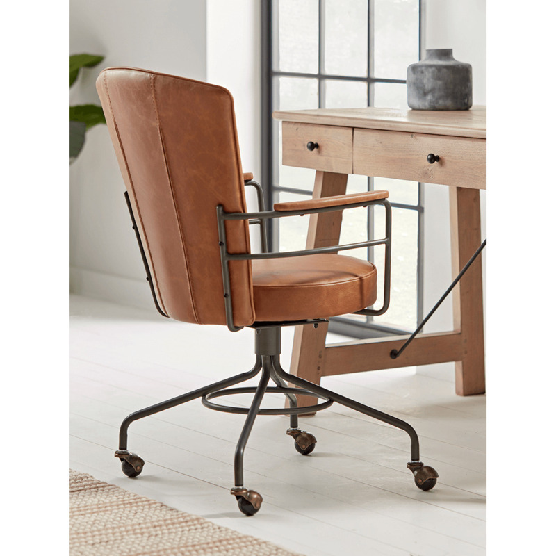 Industrial Style Office Chair Tan by Cox & Cox