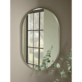 Slim Frame Oval Mirror - Burnished Silver - thumbnail 1