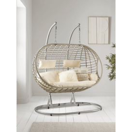 Indoor Outdoor Double Hanging Chair - Grey