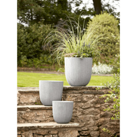 Three Fluted Plastic Curved Planters - Soft Grey