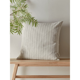 Herringbone Cotton Cushion - Grey