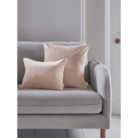 Velvet & Linen Rectangular Cushion Cover - Blush