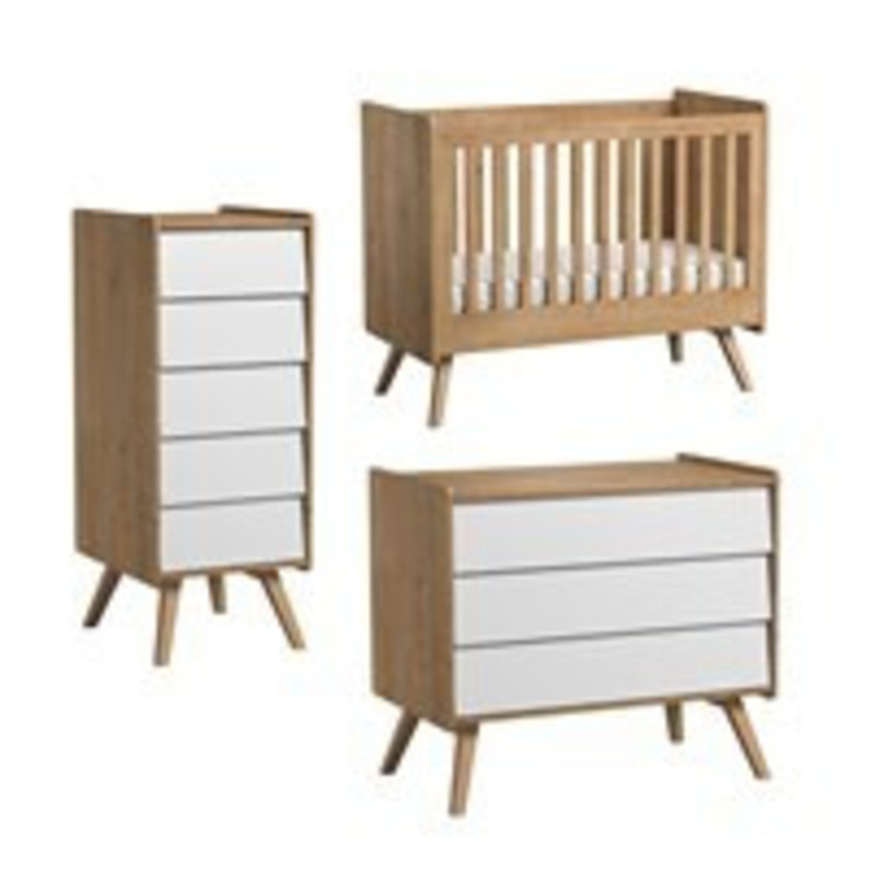 Vox Vintage 3 Piece Cot Nursery Set includes Cot and 2 Chests of