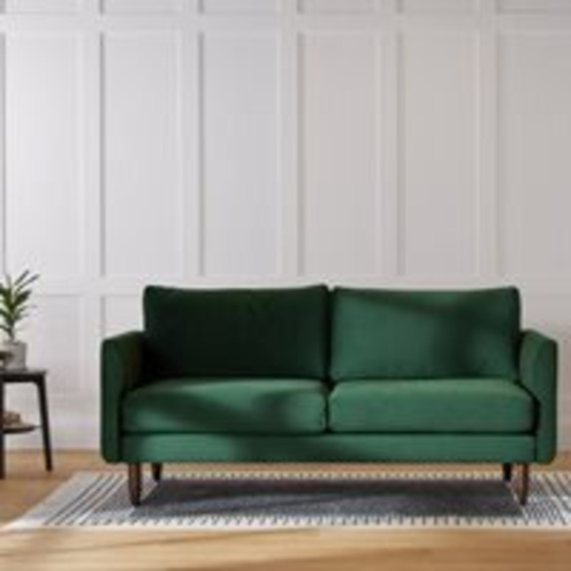 Hutch Rise Velvet 3 Seater Sofa in a Box with Curve Arms Slate by