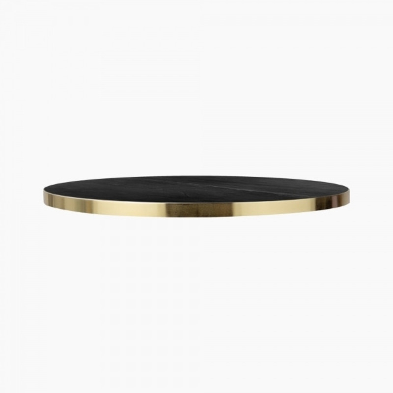 Claudia Round Table Top, Black Marble Size 2 Seat 80cm by Cult