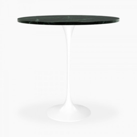 Fulham Bar Table, Green Marble & White Size: 70cm
