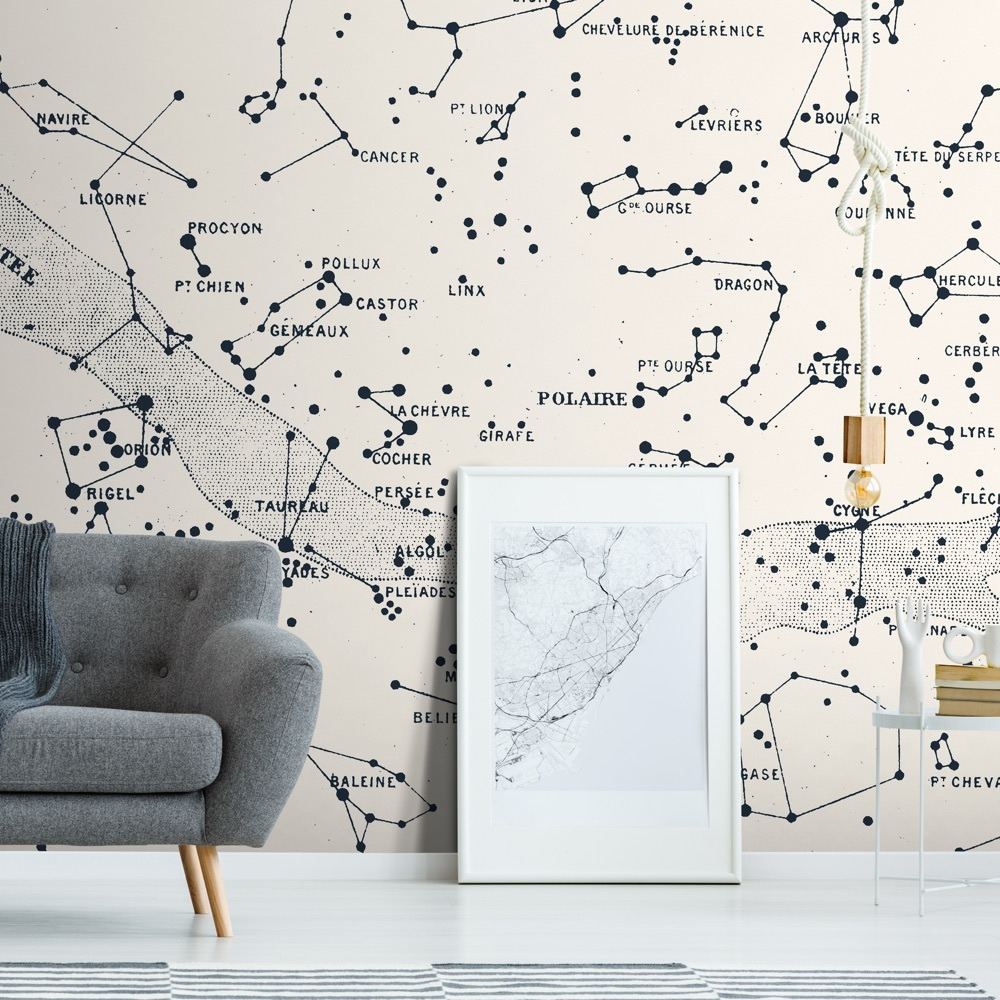 Polaire Wall Mural (colour: Vintage White, size: Large (450w x 300h))