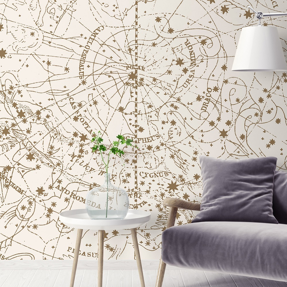 Visible Heaven Wall Mural (colour: Vintage White, size: Large (450w x 300h))