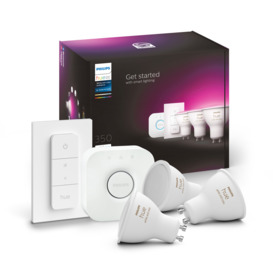 PHILIPS HUE White & Colour Ambiance Smart Lighting Starter Kit - GU10, White