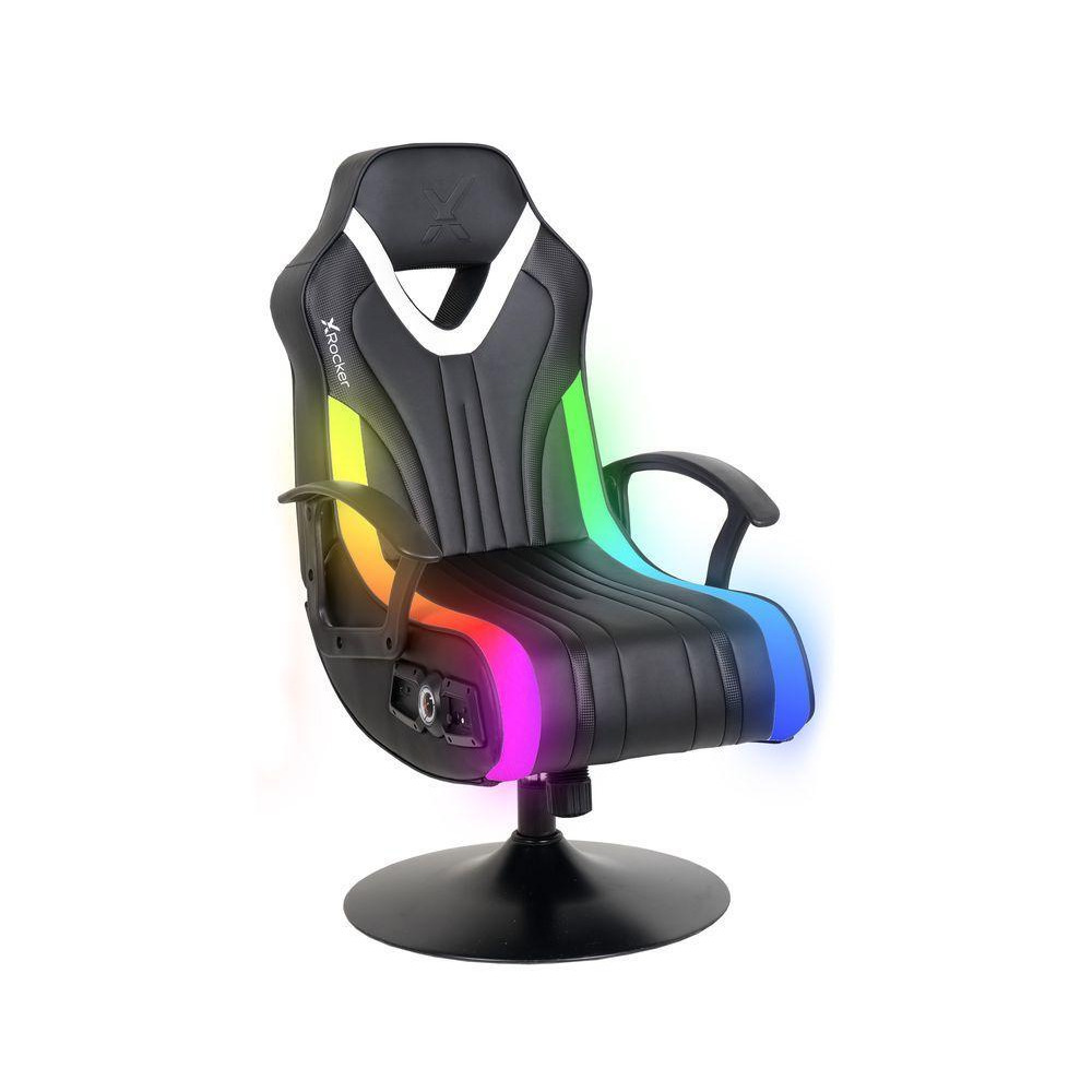 X ROCKER Fury Neo Motion Audio Gaming Chair Black & White, Black