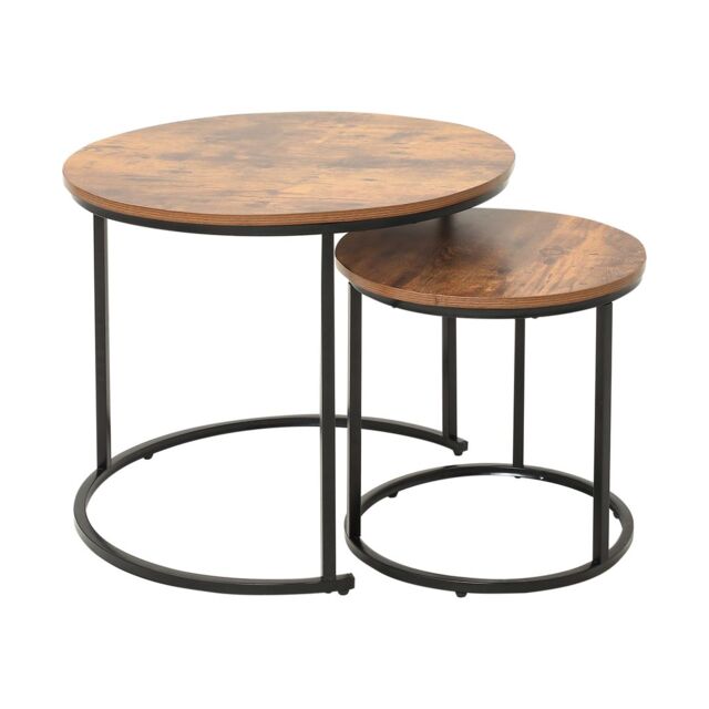Xample Xample Nesting Coffee Tables Set of 2, Round Stacking Sofa Side Tables ...