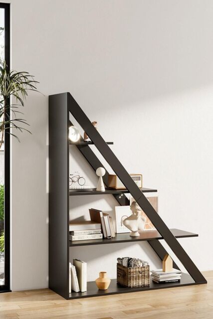 4-Tiers Triangle Ladder Bookcase Shelving by Debenhams | uFurnish.com