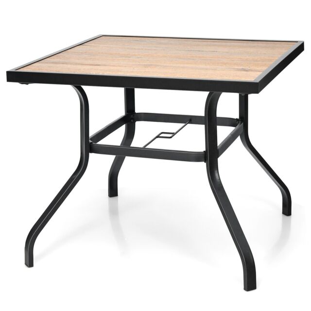 90 cm Square Patio Dining Table Outdoor Bistro Table w/Steel Frame by Debenhams | ufurnish.com