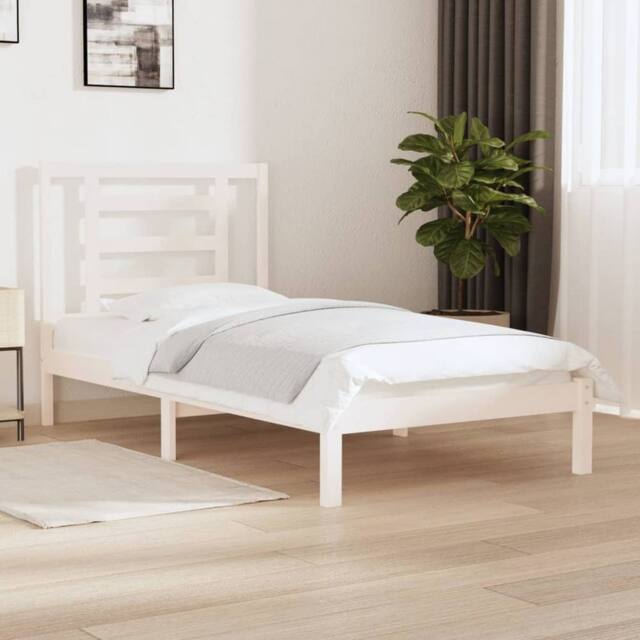 Berkfield Home Bed Frame White Solid Wood Pine 90x190 cm Single by ...