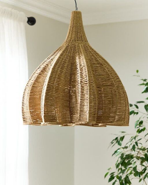 Traditional Style Large Scalloped Rope Lampshade Ceiling Light Shade by ...