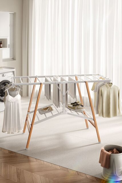 Vertical Installation-Free Foldable Clothes Drying Rack Aluminium ...