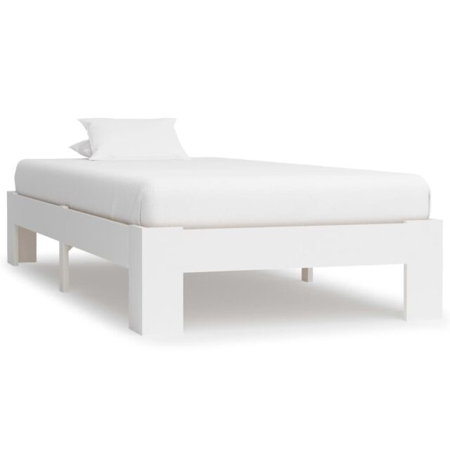 Berkfield Home Bed Frame White Solid Pine Wood 90x200 cm by Debenhams ...