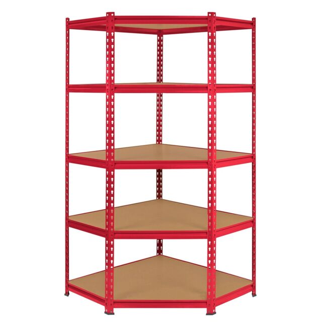 Monstershop Monster Racking Z-Rax Corner Storage Shelf Unit, Red, 90cm ...