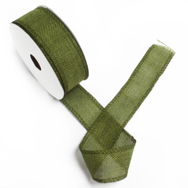 Textured Ribbon String Natural Texture Ribbon 38mm x 20m - Xmas Green by Debenhams | ufurnish.com