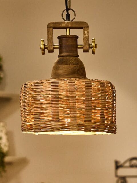 Photo inspiration: Fresh Look at Industrial Style Brown Wicker Ceiling Light Shade By Debenhams