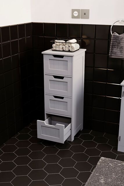 Bath Vida Priano 4 Drawer Freestanding Unit Bathroom Storage 810 x 300 ...