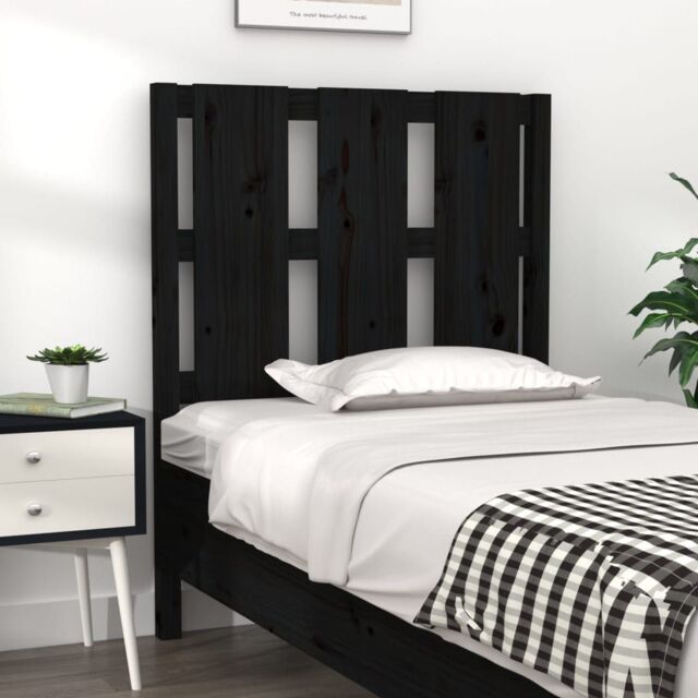 Berkfield Home Bed Headboard Black 80.5x4x100 cm Solid Wood Pine by ...