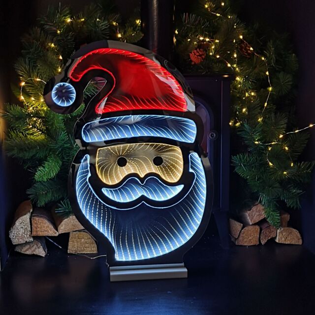 Samuel Alexander 60cm LED Infinity Light Standing Santa Decoration with ...
