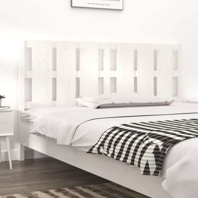 Berkfield Home Bed Headboard White 165.5x4x100 cm Solid Wood Pine by ...