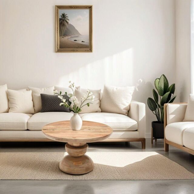 Merlin Mango Wood Round Coffee Table by Debenhams