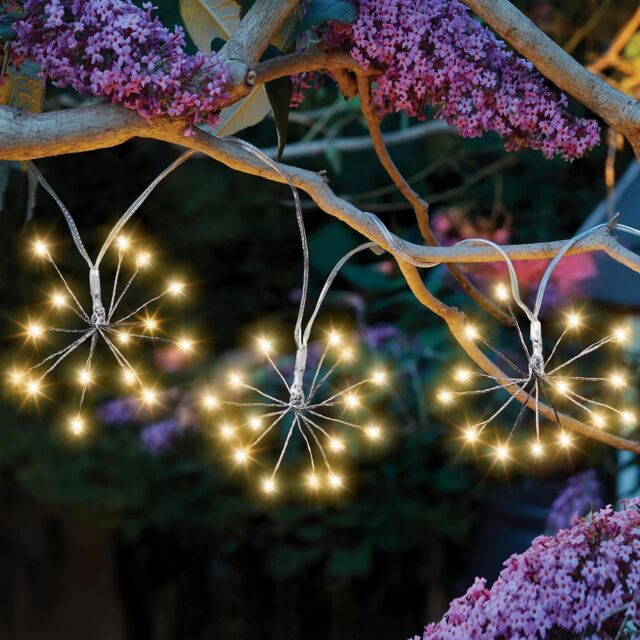 View of White Starburst Solar Powered String Lights 3.8m by Debenhams ...