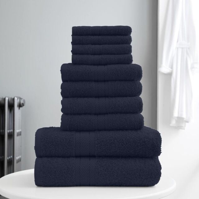 Luxury 100% Cotton 10 Piece Super Soft Bathroom Towel Bale Set by ...