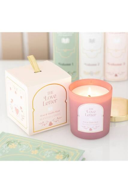KDMD Love Letter Rose & Vanilla Musk Candle-Romantic Gift & Cozy
