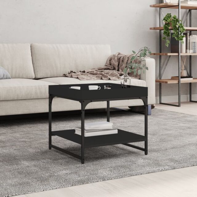Berkfield Home Coffee Table Black 49.5x49.5x45 cm Engineered Wood by ...