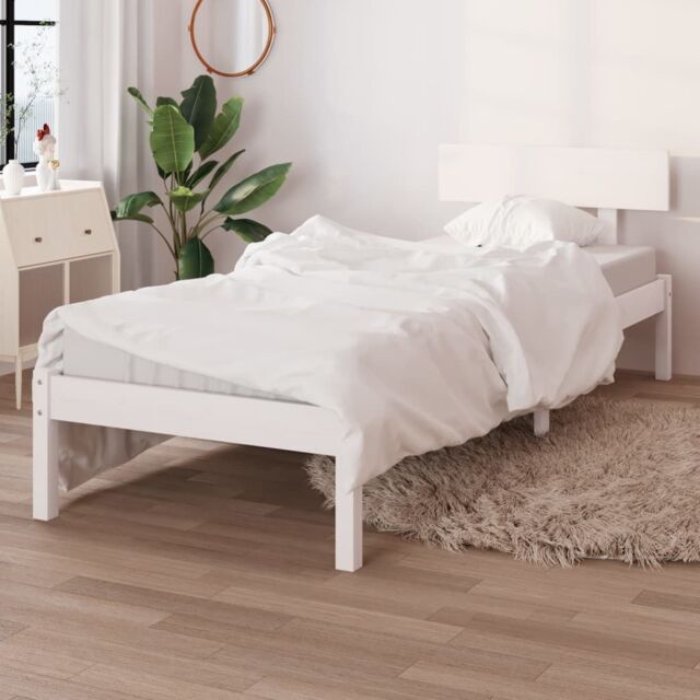 Berkfield Home Bed Frame White Solid Wood Pine 90x200 cm by Debenhams ...