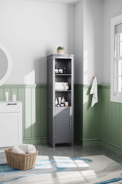 Tall Freestanding Bathroom Cabinet with Blind Door by Debenhams ...