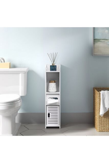 Freestanding Small Slim Wooden Bathroom Cabinet by Debenhams | ufurnish.com