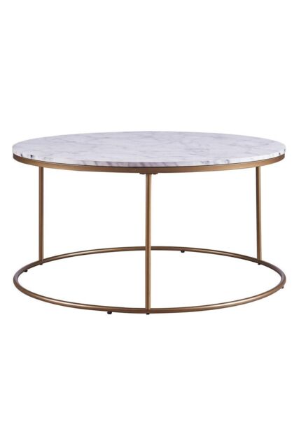 Marmo Large Round Coffee Table Marble Side Table by Debenhams ...