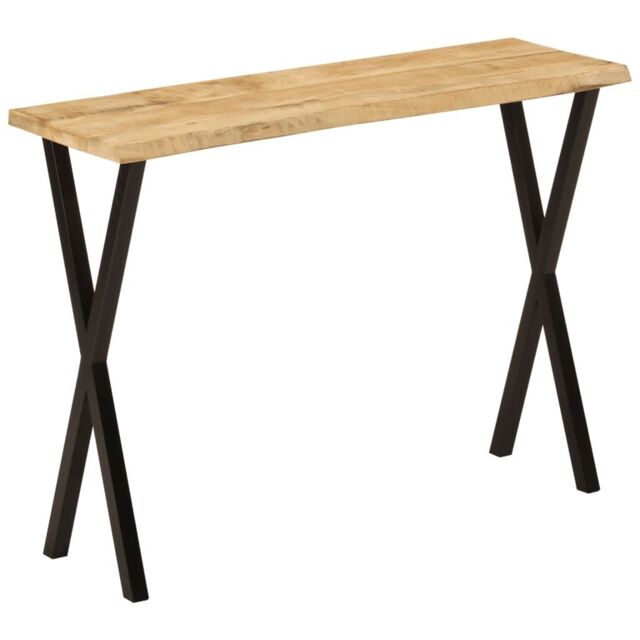 Console Table with Live Edge 105x33x76 cm Solid Wood Mango by Debenhams ...
