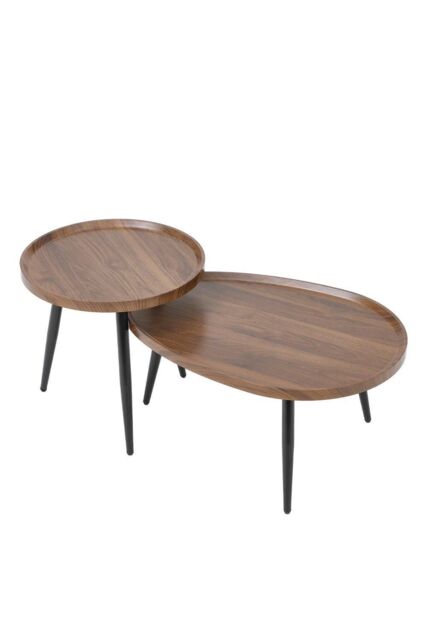 Set of 2 Wood Grain Nesting Coffee Table Tea Table by Debenhams ...