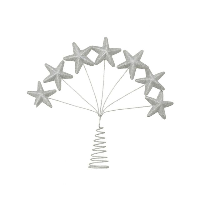Melody Maison Silver Multi Star Christmas Tree Topper by Debenhams ...
