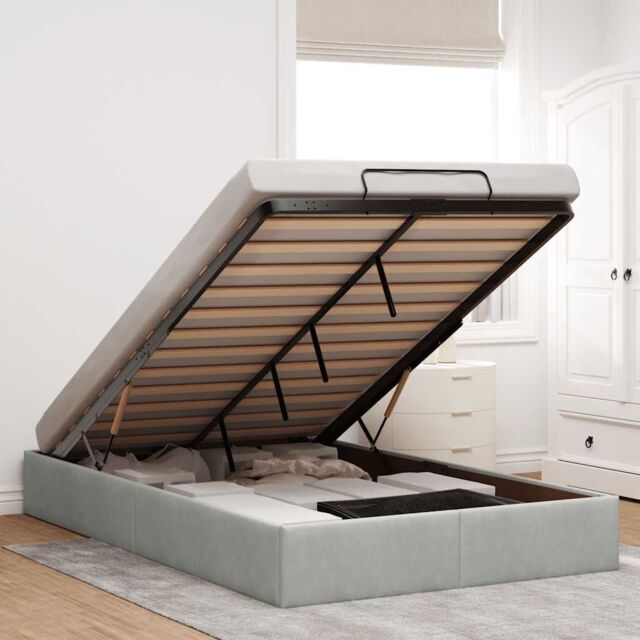Jovify LED Upholstered Bed, 4ft6 Double Ottoman Bed Frame 135x190cm, Hydraulic B | UK - View #7