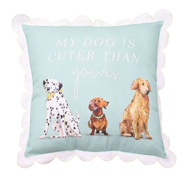 "Cushion 50cm x 50cm ""My Dog Is Cuter Than Yours""" by Debenhams