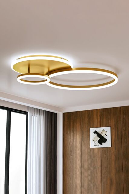 Loop Led Ceiling Light Living and Home Classic Golden Loops LED Ceiling Light in Gold by ...