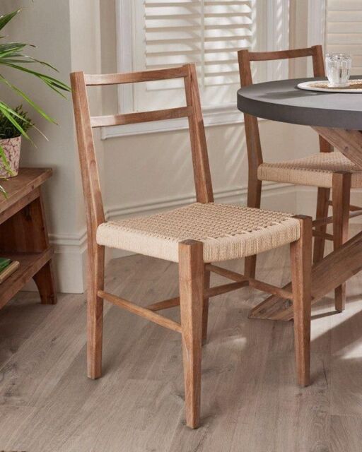 Set of 2 Lyon Wicker Hallway Kitchen Furniture Dining Chair Seating ...
